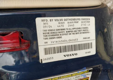 2004 Volvo C70 Lt from USA, damaged, VIN YV1NC63D04J062653